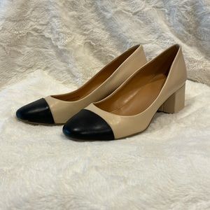 J. Crew classic heel; color: Beige/Black; size: 7